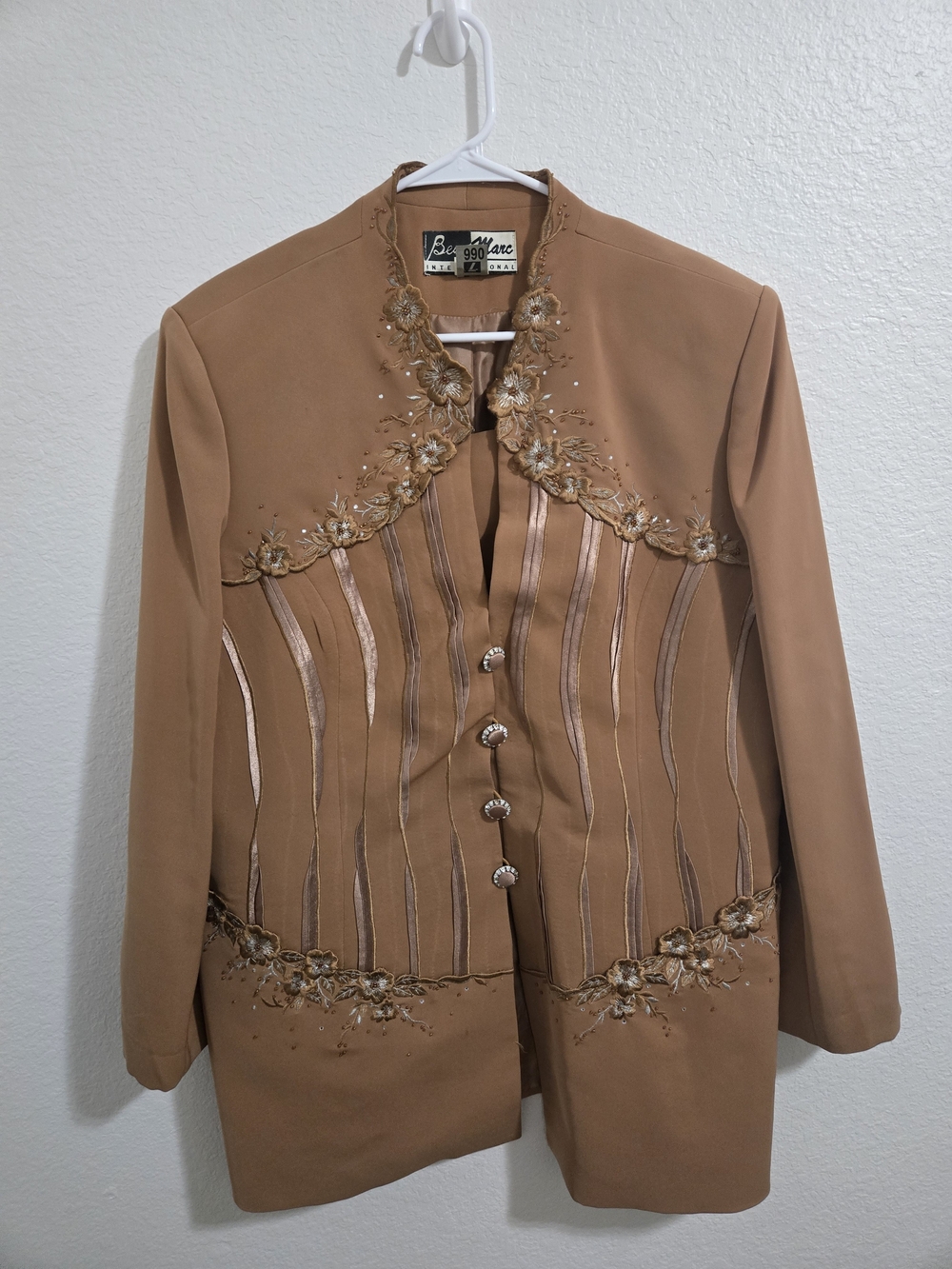 Ben Marc International | Church Set Tan Embroidered Jacket